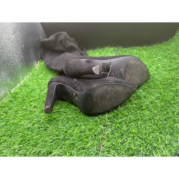 Charolette Russe- Black- Suede- Over the Knee Heeled Boots - Size 8W - Picture 8 of 9